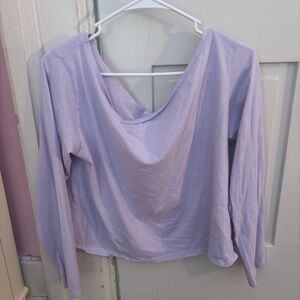 Hollister Lavender Long Sleeve Off the Shoulder Women's Top